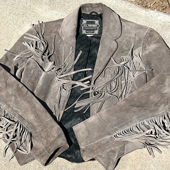 PIONEER Taupe Suede Fringe Blazer - Picture 12 of 12